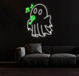 Singing Ghost Neon Sign, Karaoke Ghost LED Light, Fun Halloween Decor, Custom Ghost Neon Wall Art, Kids Room Decor, Party Wall Neon