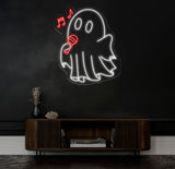 Singing Ghost Neon Sign, Karaoke Ghost LED Light, Fun Halloween Decor, Custom Ghost Neon Wall Art, Kids Room Decor, Party Wall Neon