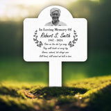 Personalized Photo Grave Marker - Temporary Outdoor Memorial Plaque, Sympathy & Remembrance Sign, Custom Grave Plaque for Loved Ones