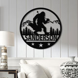 Custom Bigfoot Golfing Metal Sign with Led Light - Outdoor Sasquatch Yard Art, Bigfoot Mountain Decor, Personalized Yeti Sign, Gift for Him