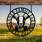 Custom Goat Metal Wall Sign – Personalized Farm Name Wall Art – Goat Farmhouse Decor & Gifts for Goat Lovers, Family Name Sign