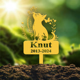 Personalized Cat Memorial Stake, Custom Metal Grave Marker with Flower, Cat Cemetery Stake, Loss of Cat Sympathy Gift, Cat Garden Decoration
