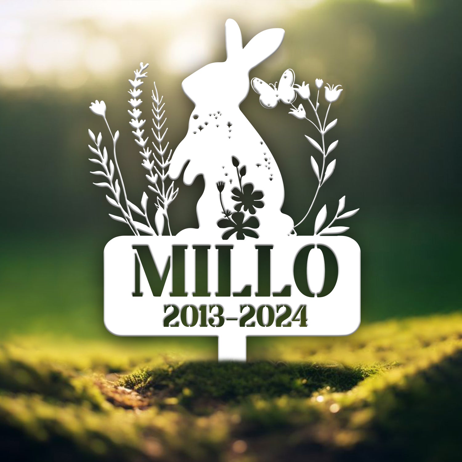 Personalized Rabbit Bunny Memorial Stake, Bunny Grave Marker, Metal Garden Stake, Remembrance Sign, Bunny Lover Sympathy Gift, Pet Loss Gift