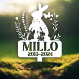 Personalized Rabbit Bunny Memorial Stake, Bunny Grave Marker, Metal Garden Stake, Remembrance Sign, Bunny Lover Sympathy Gift, Pet Loss Gift