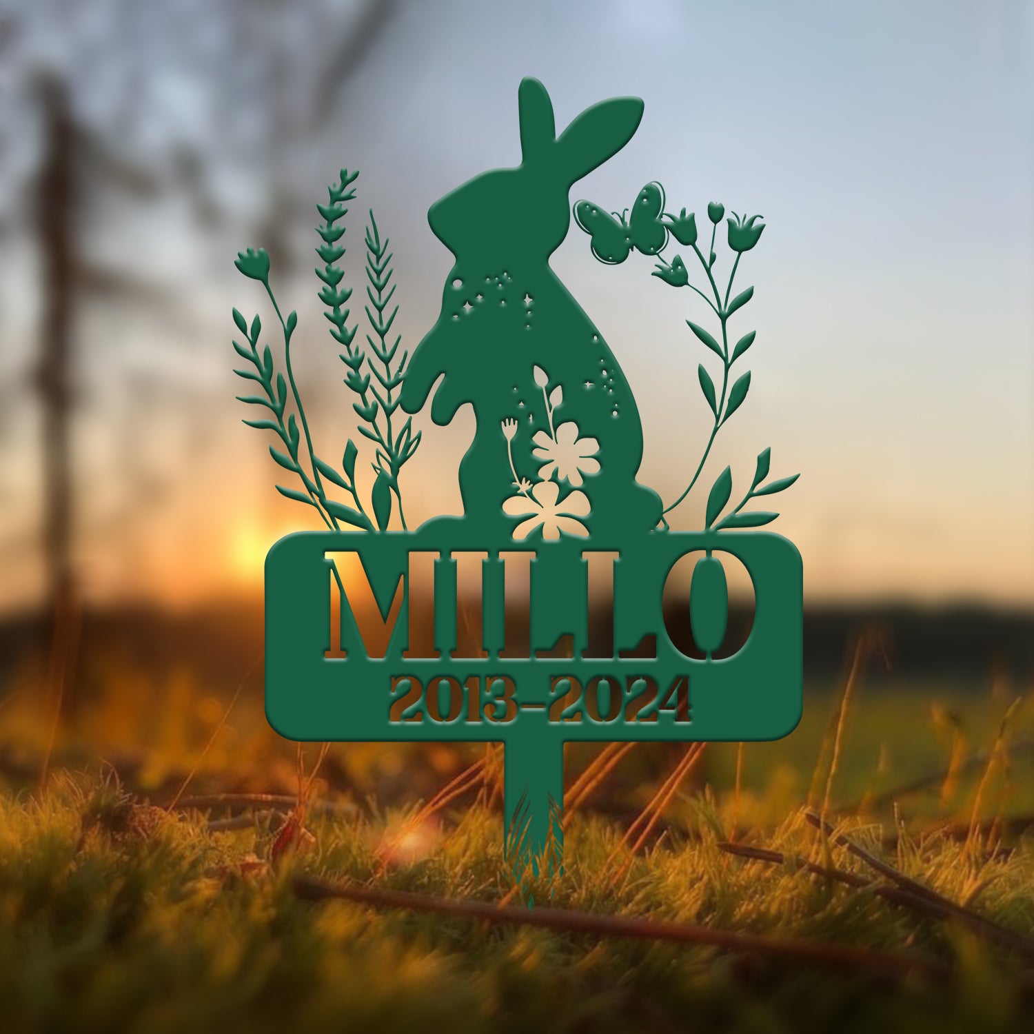 Personalized Rabbit Bunny Memorial Stake, Bunny Grave Marker, Metal Garden Stake, Remembrance Sign, Bunny Lover Sympathy Gift, Pet Loss Gift