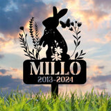 Personalized Rabbit Bunny Memorial Stake, Bunny Grave Marker, Metal Garden Stake, Remembrance Sign, Bunny Lover Sympathy Gift, Pet Loss Gift