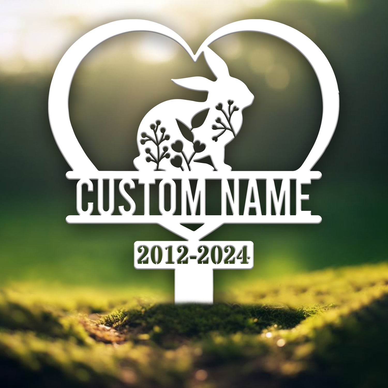 Personalized Rabbit Bunny Memorial Stake, Bunny Grave Marker, Metal Garden Stake, Remembrance Sign, Bunny Lover Sympathy Gift, Pet Loss Gift