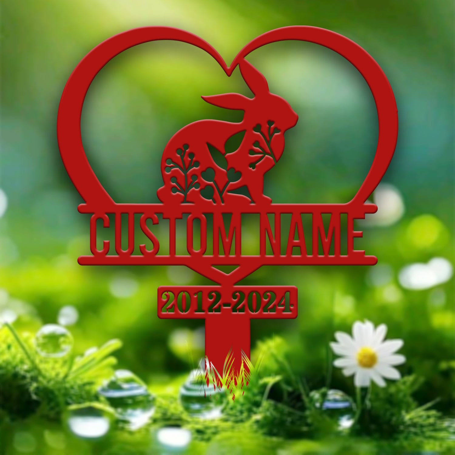 Personalized Rabbit Bunny Memorial Stake, Bunny Grave Marker, Metal Garden Stake, Remembrance Sign, Bunny Lover Sympathy Gift, Pet Loss Gift