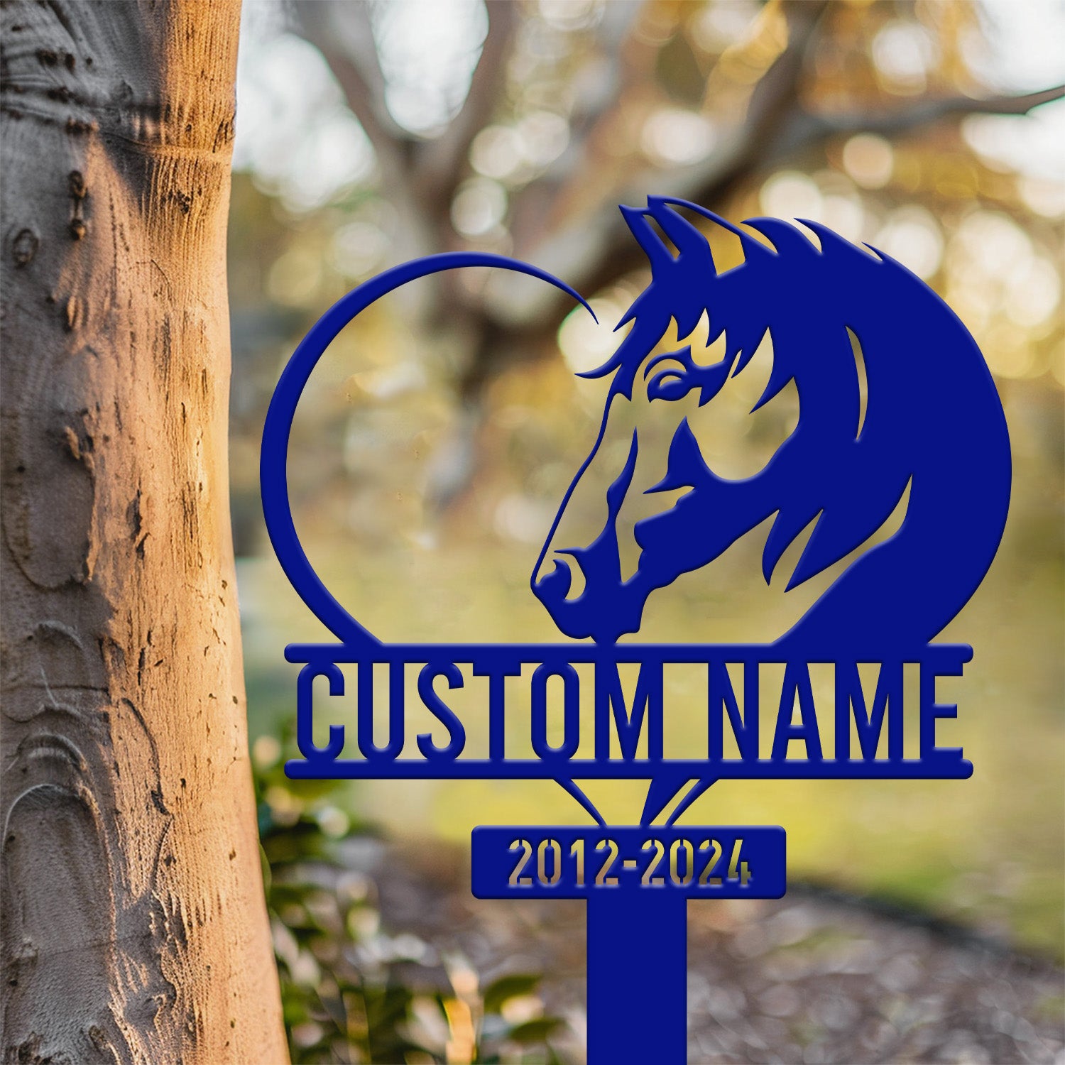 Personalized Horse Heart Memorial Stake - Pet Grave Marker Sign, Horse Loss Gift, Sympathy Remembrance Sign for Garden or Yard