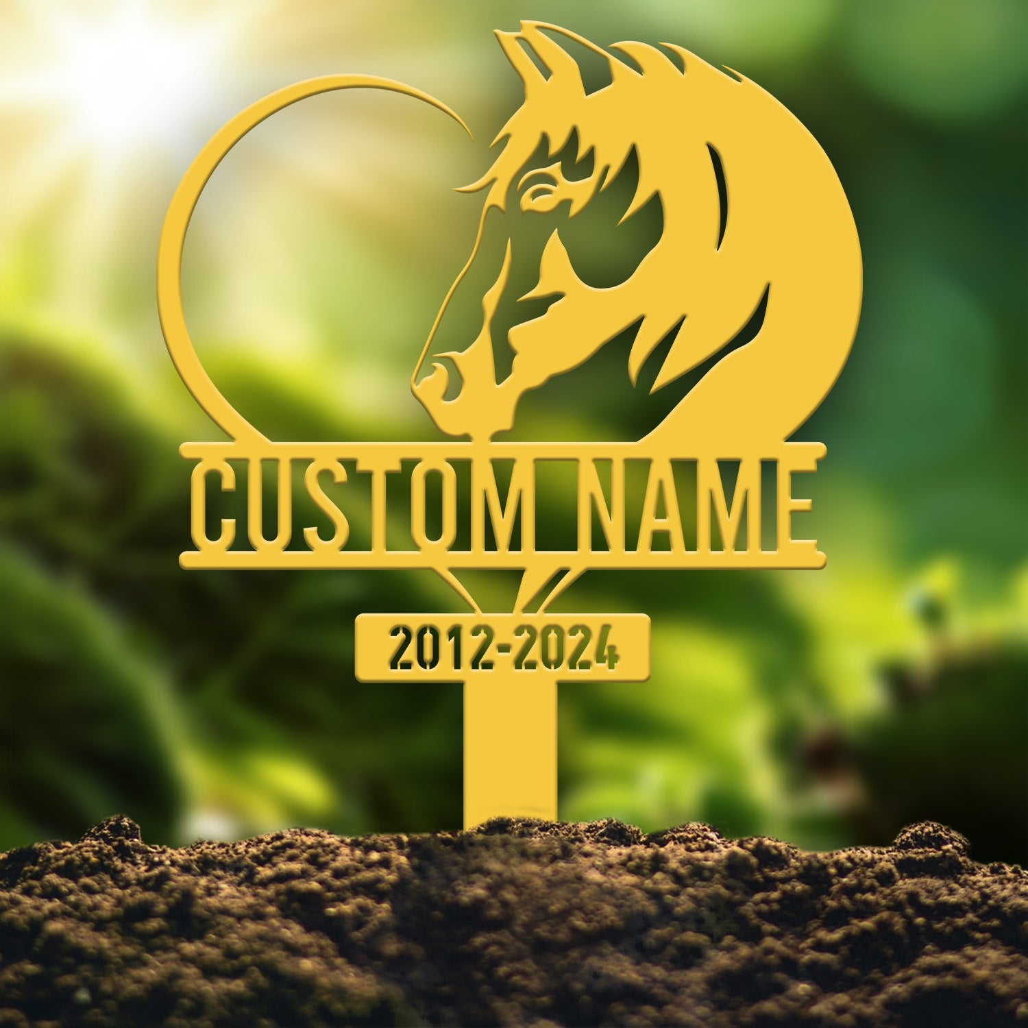Personalized Horse Heart Memorial Stake - Pet Grave Marker Sign, Horse Loss Gift, Sympathy Remembrance Sign for Garden or Yard