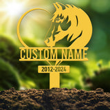 Personalized Horse Heart Memorial Stake - Pet Grave Marker Sign, Horse Loss Gift, Sympathy Remembrance Sign for Garden or Yard