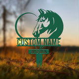 Personalized Horse Heart Memorial Stake - Pet Grave Marker Sign, Horse Loss Gift, Sympathy Remembrance Sign for Garden or Yard