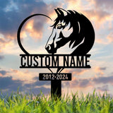 Personalized Horse Heart Memorial Stake - Pet Grave Marker Sign, Horse Loss Gift, Sympathy Remembrance Sign for Garden or Yard