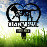 Personalized Metal Cat Grave Marker - Custom Cat Memorial Stake with Flowers, Cat Cemetery Stake, Garden Decor, Pet Loss Memorial for Cats