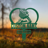 Personalized Bearded Dragon Memorial Stake - Custom Metal Sympathy Sign, Pet Grave Marker, Bearded Dragon Loss Remembrance Stake