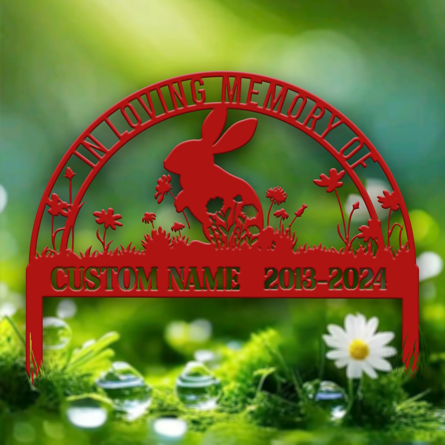 Personalized Rabbit Bunny Memorial Stake, Bunny Grave Marker, Metal Garden Stake, Remembrance Sign, Bunny Lover Sympathy Gift, Pet Loss Gift