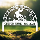 Personalized Rabbit Bunny Memorial Stake, Bunny Grave Marker, Metal Garden Stake, Remembrance Sign, Bunny Lover Sympathy Gift, Pet Loss Gift