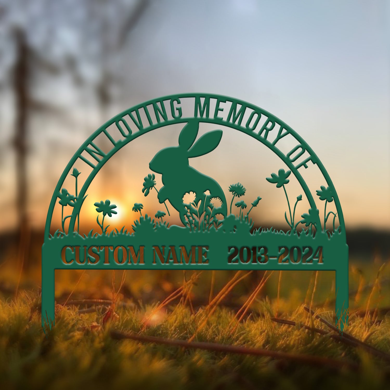 Personalized Rabbit Bunny Memorial Stake, Bunny Grave Marker, Metal Garden Stake, Remembrance Sign, Bunny Lover Sympathy Gift, Pet Loss Gift