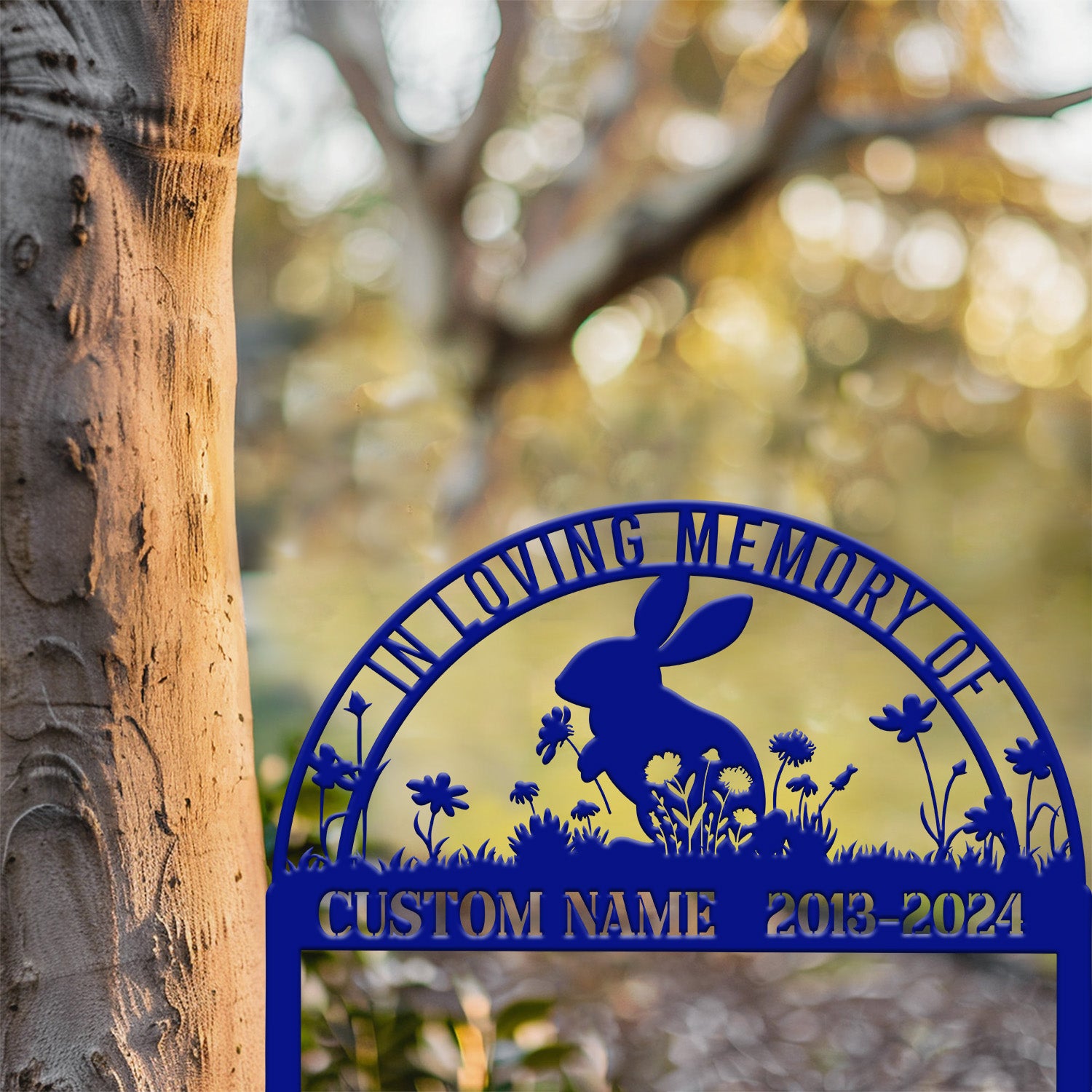Personalized Rabbit Bunny Memorial Stake, Bunny Grave Marker, Metal Garden Stake, Remembrance Sign, Bunny Lover Sympathy Gift, Pet Loss Gift