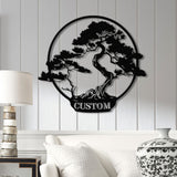 Personalized Bonsai Tree Metal Wall Art, Custom Bonsai Tree Sign, Bonsai Tree Lover, Gift For Bonsai Tree Lover, Japanese Bedroom Decor