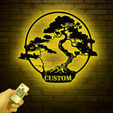 Personalized Bonsai Tree Metal Wall Art, Custom Bonsai Tree Sign, Bonsai Tree Lover, Gift For Bonsai Tree Lover, Japanese Bedroom Decor
