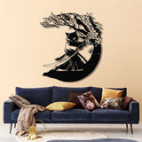 Custom Samurai Cat Wall Art with Led Lights, Personalized Cute Samurai Cat Metal Sign, Japanese Art Decor, Cat Sign Decor, Cat Lovers Gifts