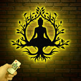 Buddha Metal Wall Art, Buddha Tree of Life, Zen Wall Art, Buddha Wall Decor, Buddha Om Metal Sign, Meditation Decor Gift, Yoga Studio Gift