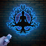 Buddha Metal Wall Art, Buddha Tree of Life, Zen Wall Art, Buddha Wall Decor, Buddha Om Metal Sign, Meditation Decor Gift, Yoga Studio Gift