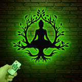 Buddha Metal Wall Art, Buddha Tree of Life, Zen Wall Art, Buddha Wall Decor, Buddha Om Metal Sign, Meditation Decor Gift, Yoga Studio Gift