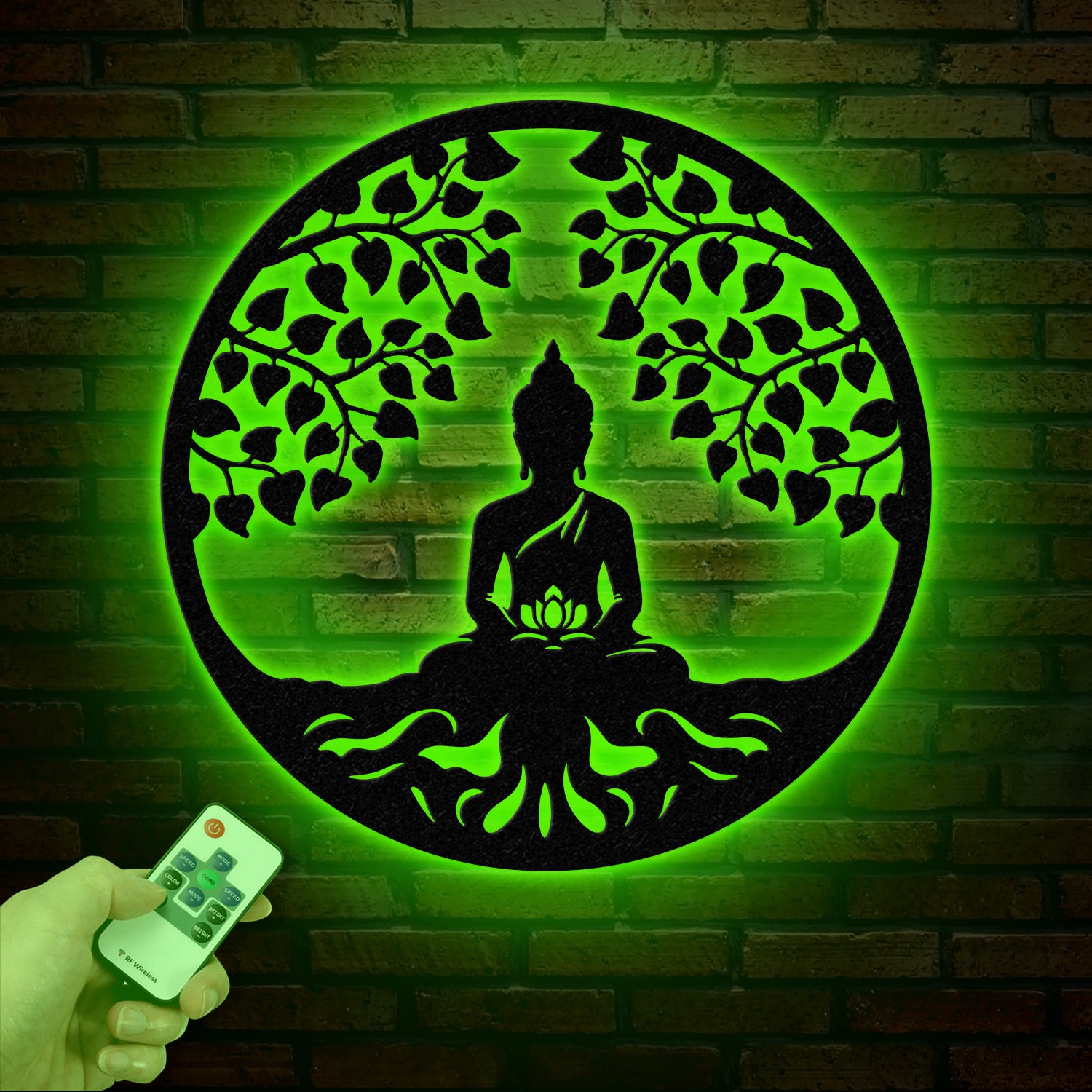 Buddha Metal Wall Art, Buddha Tree of Life, Zen Wall Art, Buddha Wall Decor, Buddha Om Metal Sign, Meditation Decor Gift, Yoga Studio Gift