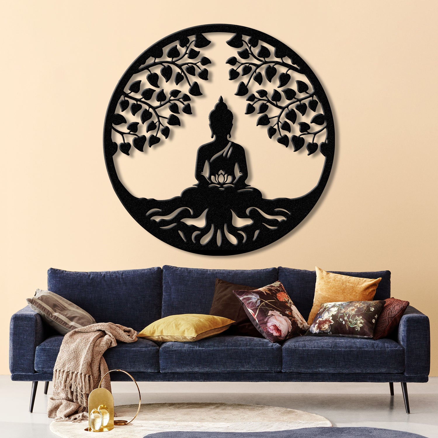 Buddha Metal Wall Art, Buddha Tree of Life, Zen Wall Art, Buddha Wall Decor, Buddha Om Metal Sign, Meditation Decor Gift, Yoga Studio Gift
