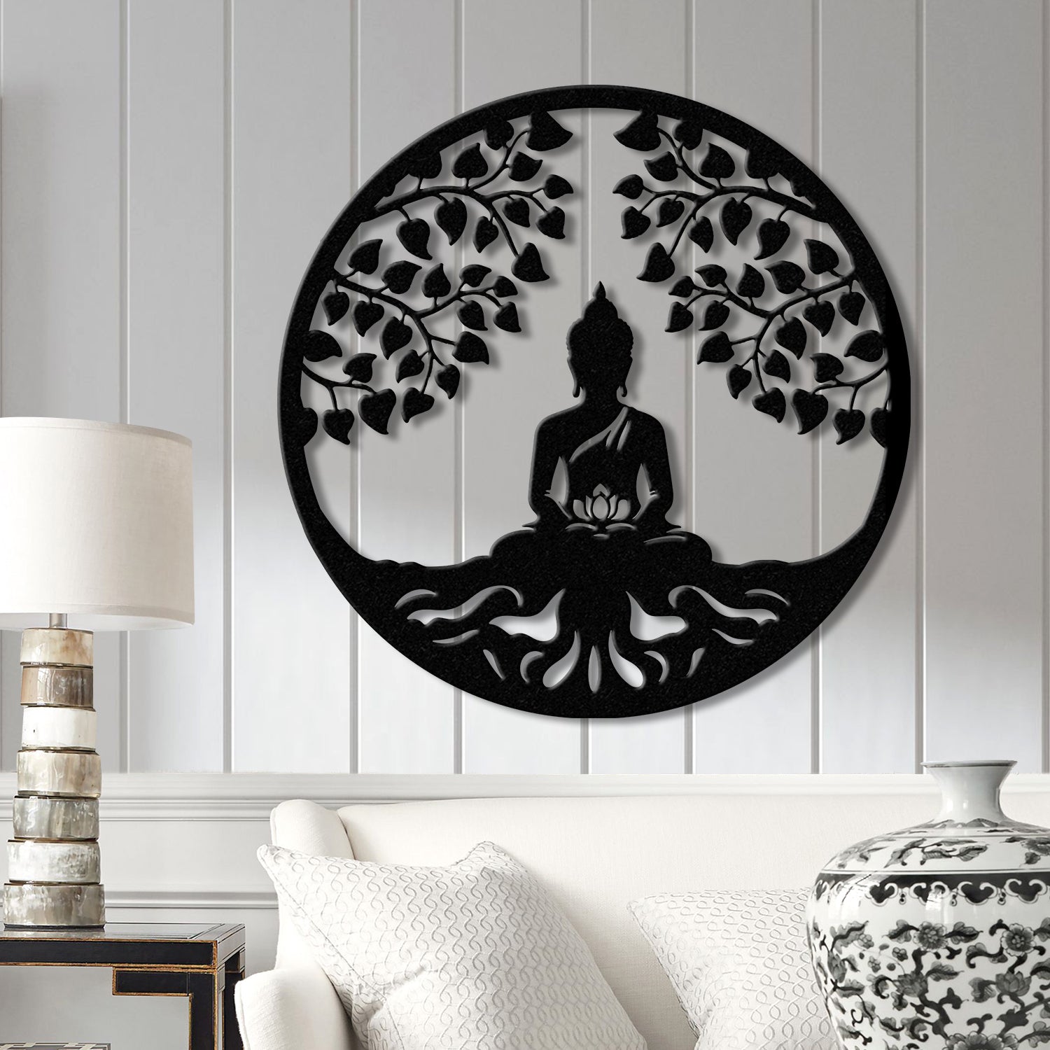Buddha Metal Wall Art, Buddha Tree of Life, Zen Wall Art, Buddha Wall Decor, Buddha Om Metal Sign, Meditation Decor Gift, Yoga Studio Gift