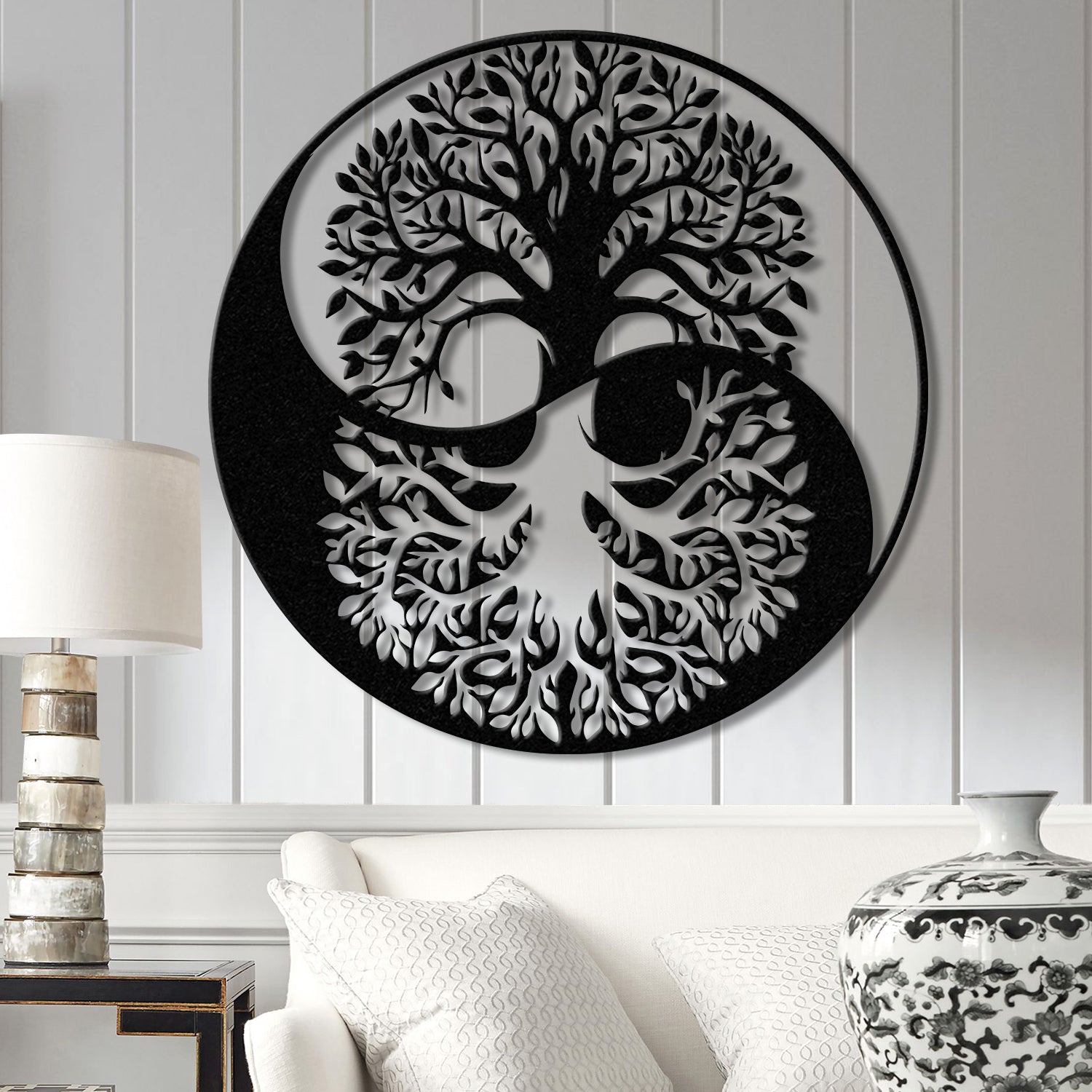 Tree of Life Yin Yang Metal Sign with Led Lights, Outdoor Garden Metal Wall Art, Metal Wall Decor, Bedroom Decor, Housewarming Gifts
