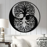 Tree of Life Yin Yang Metal Sign with Led Lights, Outdoor Garden Metal Wall Art, Metal Wall Decor, Bedroom Decor, Housewarming Gifts