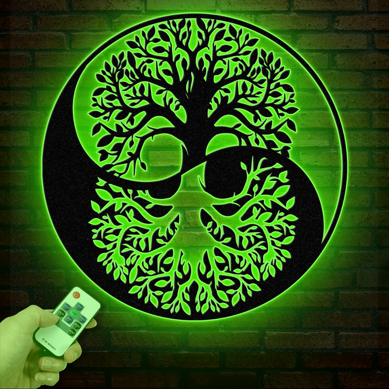 Tree of Life Yin Yang Metal Sign with Led Lights, Outdoor Garden Metal Wall Art, Metal Wall Decor, Bedroom Decor, Housewarming Gifts