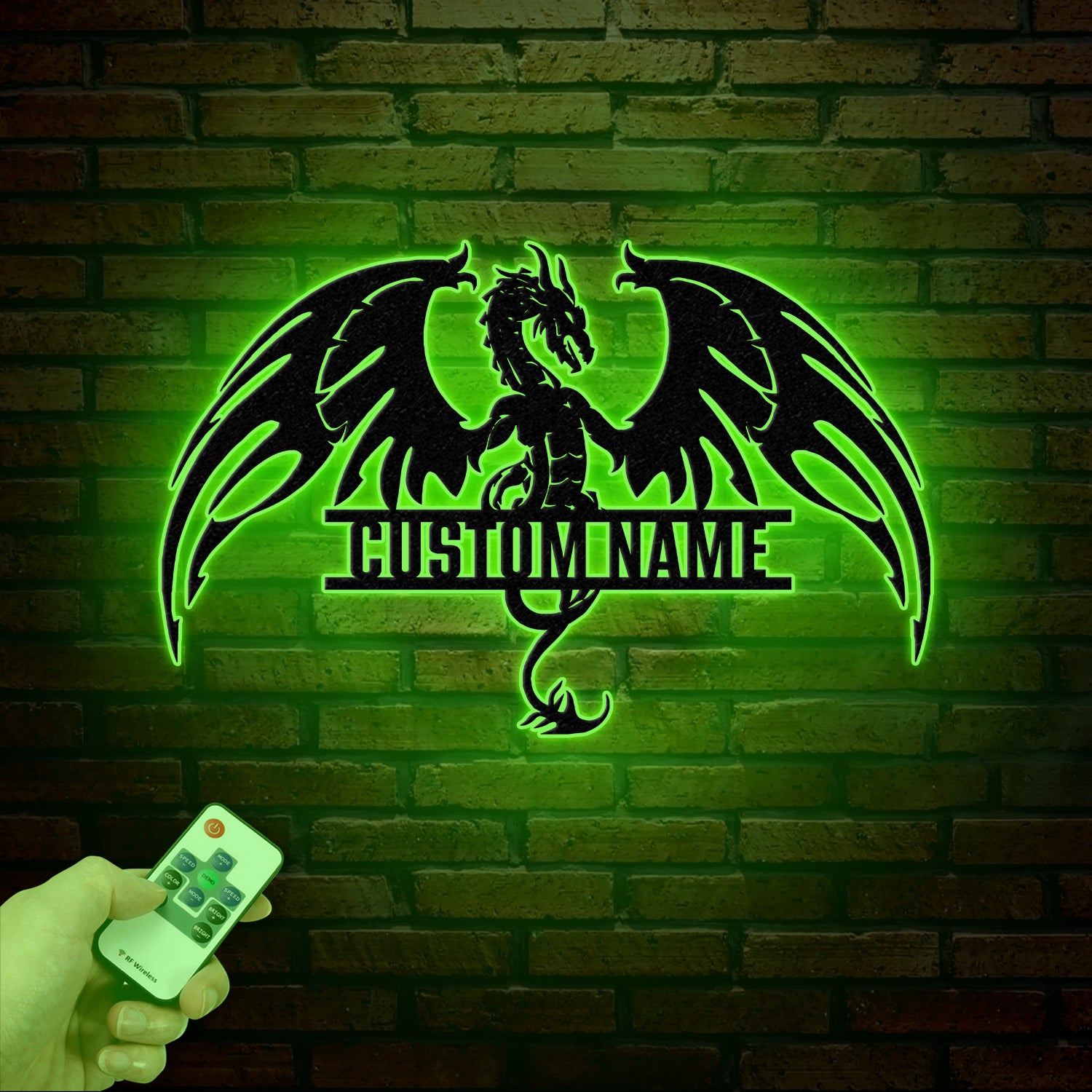 Custom Dragon Metal Art with Led Light, Dragon Name House Sign, Dragon Metal Sign, Boy Room Decor, Dragon Lover Gift, Gaming Room Decor