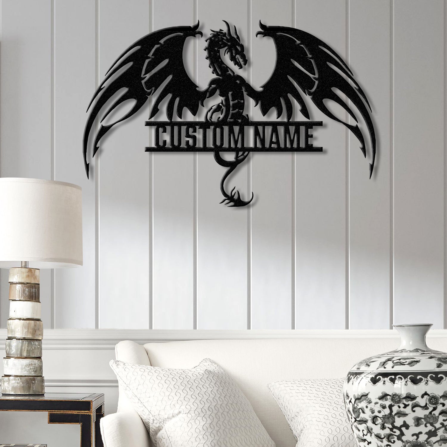 Custom Dragon Metal Art with Led Light, Dragon Name House Sign, Dragon Metal Sign, Boy Room Decor, Dragon Lover Gift, Gaming Room Decor
