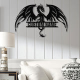 Custom Dragon Metal Art with Led Light, Dragon Name House Sign, Dragon Metal Sign, Boy Room Decor, Dragon Lover Gift, Gaming Room Decor