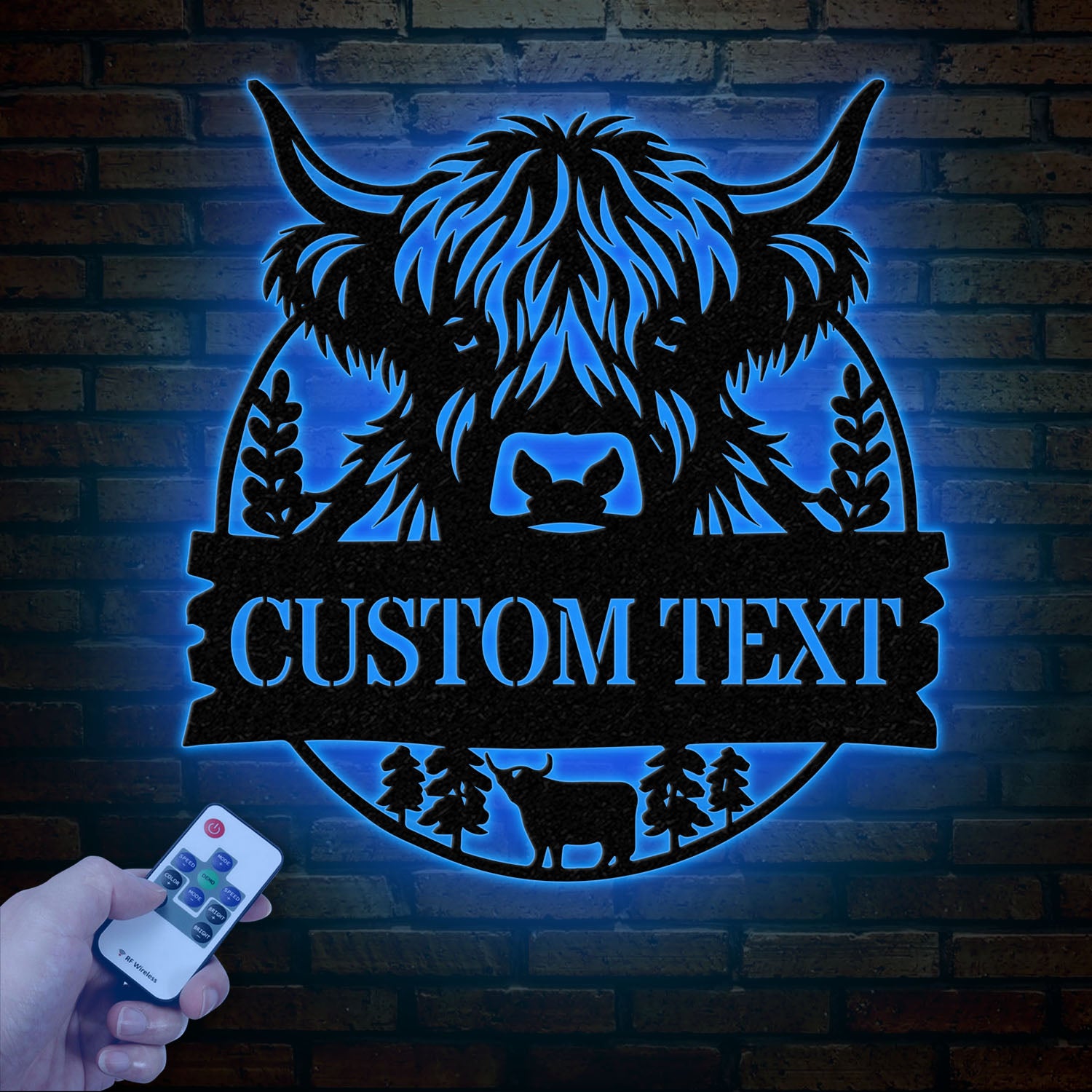 Highland Cow Metal Sign, Custom Highland Cow Wall Art, Personalized Highland Cow Farm Sign, Farmhouse Decor, Ranch Decor, Cow Door Hanger