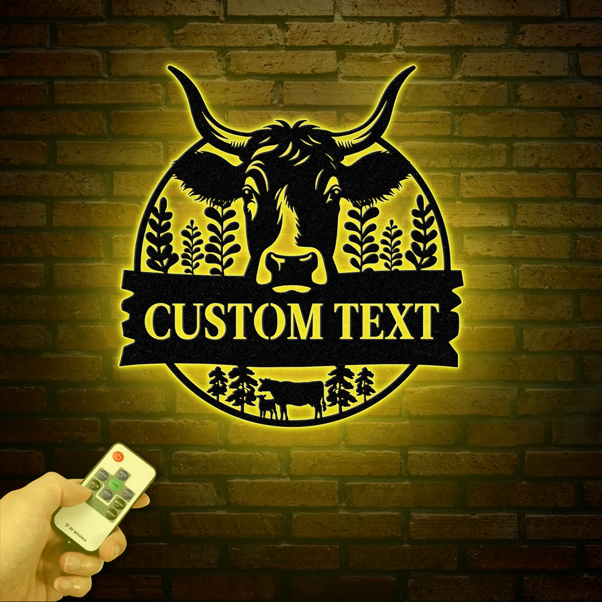Personalized Family Name Metal Cow Farm Sign with Led Lights, Custom Farmer Sign, Farmhouse Decor, Farm Animals Sign, Cow Sign Decor