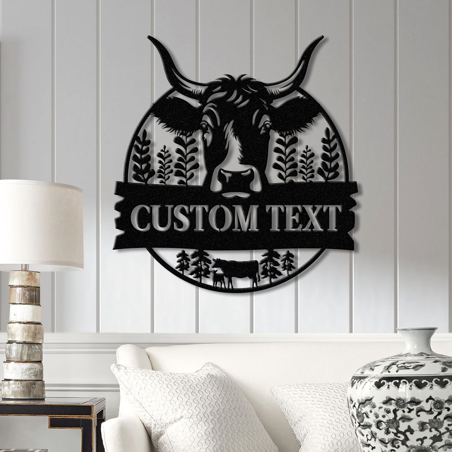 Personalized Family Name Metal Cow Farm Sign with Led Lights, Custom Farmer Sign, Farmhouse Decor, Farm Animals Sign, Cow Sign Decor