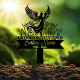 Angel Memorial Plaque with Stake, Custom Angel Memorial Stake, Angel Grave Marker, Angel Metal Grave Stake, In Loving Memory, Cemetery Stake