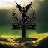 Angel Memorial Plaque with Stake, Custom Angel Memorial Stake, Angel Grave Marker, Angel Metal Grave Stake, In Loving Memory, Cemetery Stake