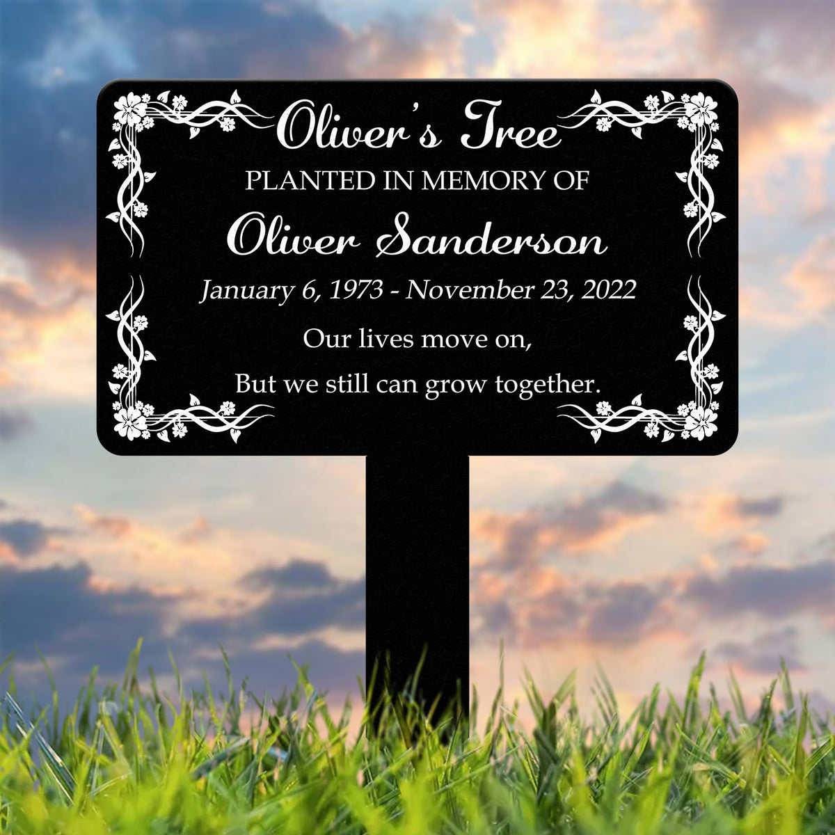Custom Memorial Tree Sign With Stake, Personalized Memorial Plaque Stake,Metal Grave Marker ,Memorial Marker,Grave Marker,Remembrance Plaque