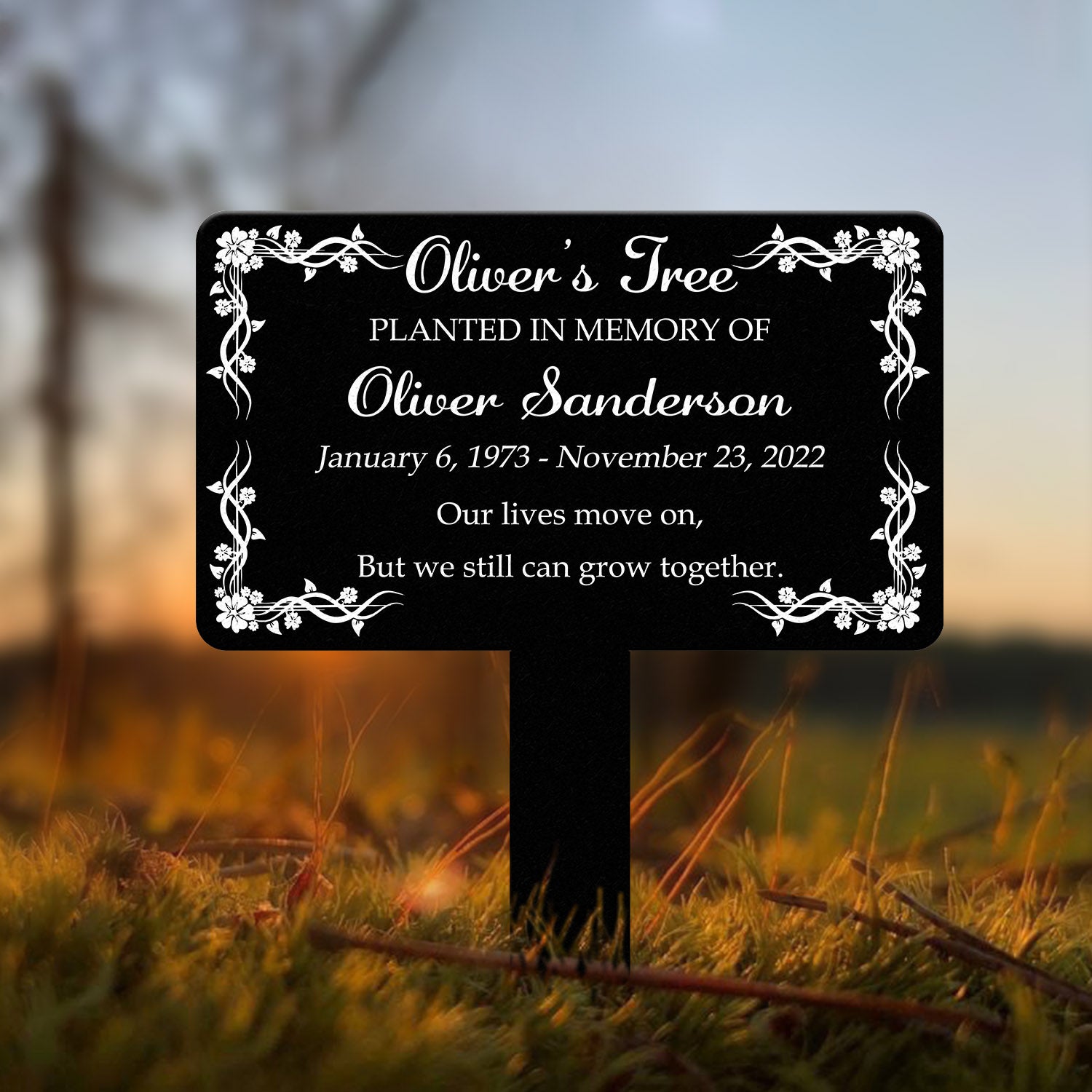 Custom Memorial Tree Sign With Stake, Personalized Memorial Plaque Stake,Metal Grave Marker ,Memorial Marker,Grave Marker,Remembrance Plaque