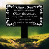 Custom Memorial Tree Sign With Stake, Personalized Memorial Plaque Stake,Metal Grave Marker ,Memorial Marker,Grave Marker,Remembrance Plaque