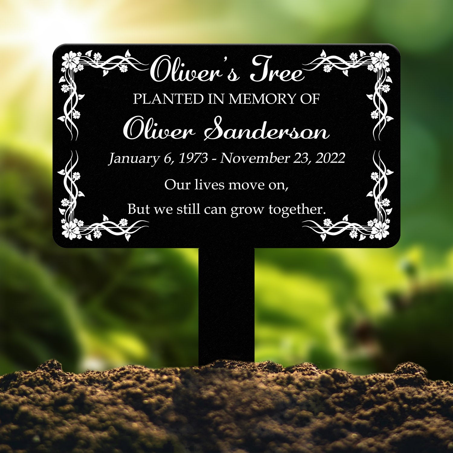 Custom Memorial Tree Sign With Stake, Personalized Memorial Plaque Stake,Metal Grave Marker ,Memorial Marker,Grave Marker,Remembrance Plaque