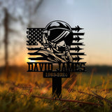 Personalized Air Force Memorial Stake, Garden Metal Stake, In Loving Memorial, Sympathy Gift, Veteran Grave Marker, Remembrance Stake