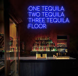 1 Tequila 2 Tequila 3 Tequila Floor Neon Sign - Custom LED Tequila Bar Decor, Fun Neon Light for Home Bar or Restaurant, Drink Wall Art