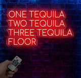 1 Tequila 2 Tequila 3 Tequila Floor Neon Sign - Custom LED Tequila Bar Decor, Fun Neon Light for Home Bar or Restaurant, Drink Wall Art